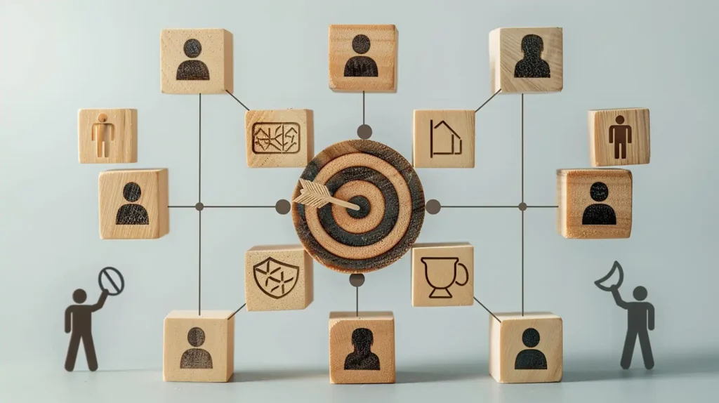 CRM Strategie zur Zielgruppenansprache mit vernetzten Kundensegmenten und Fokus auf Kundenbeziehungen