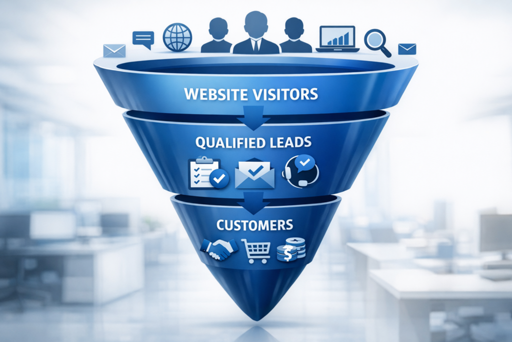 Leads Bedeutung Marketing Funnel Darstellung