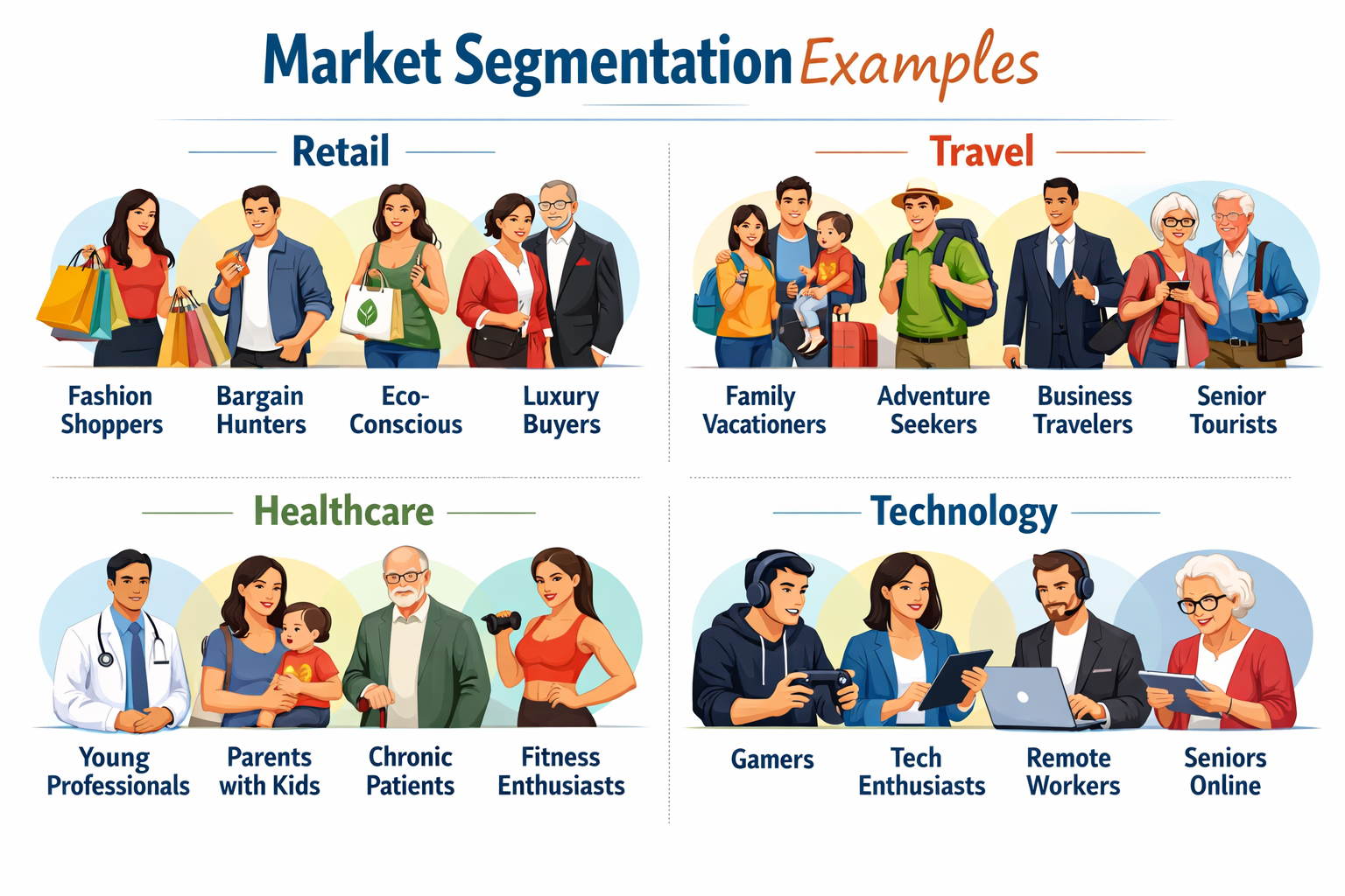 Marktsegmentierung Praxisbeispiele aus verschiedenen Branchen wie Fashion und Einzelhandel